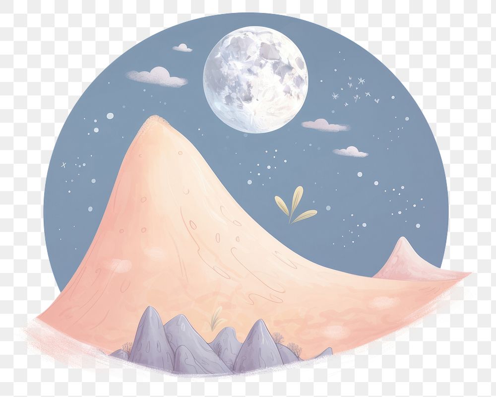 PNG  Cute Moon moon astronomy outdoors.