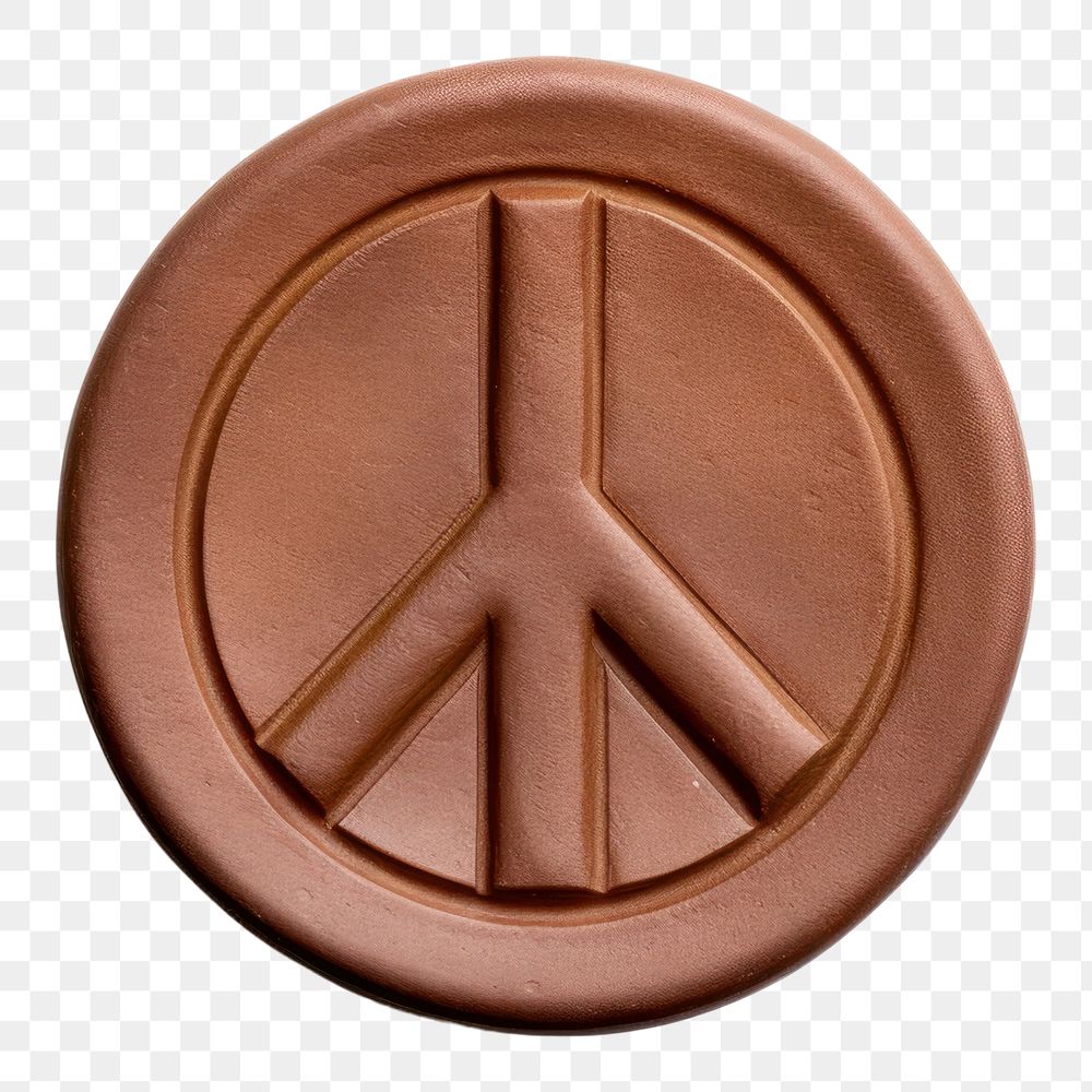 PNG Seal Wax Stamp Peace Sign chocolate white background dessert.