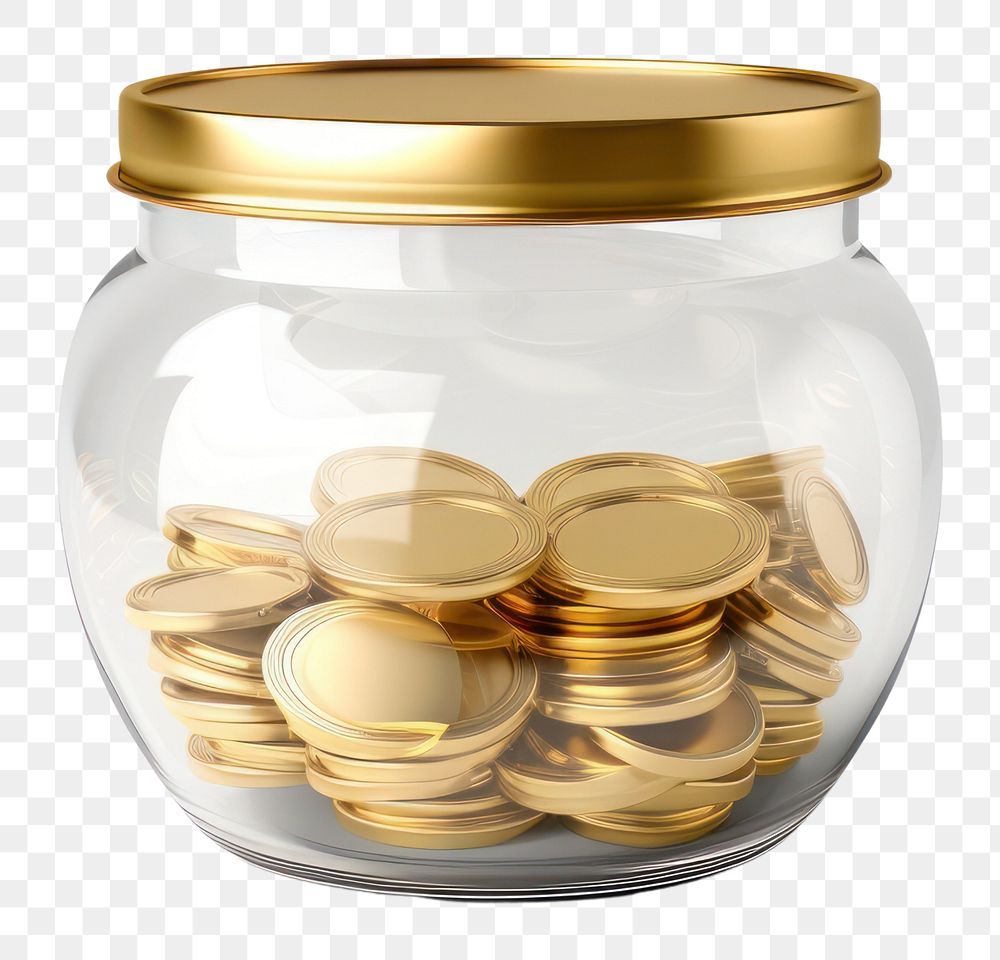 PNG Glass money box jar savings glass