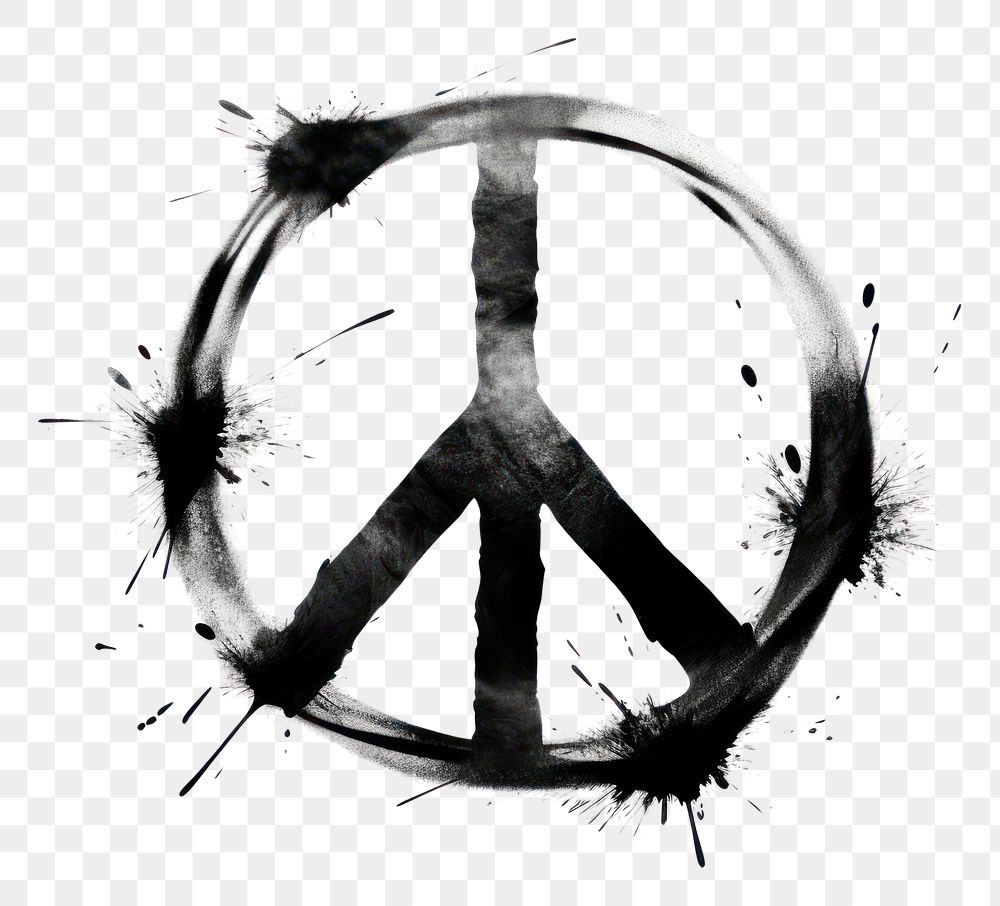 PNG Peace Sign white logo sign.
