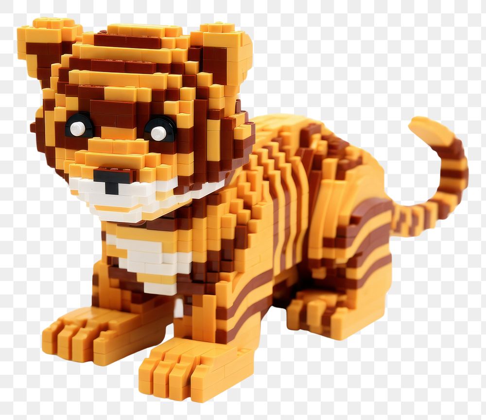 PNG Tiger bricks toy representation creativity carnivora.