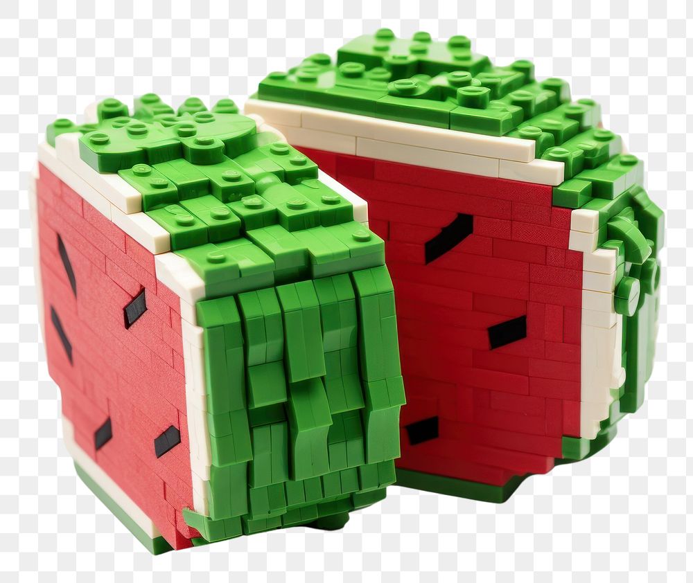 PNG Watermelon bricks toy green white background block.
