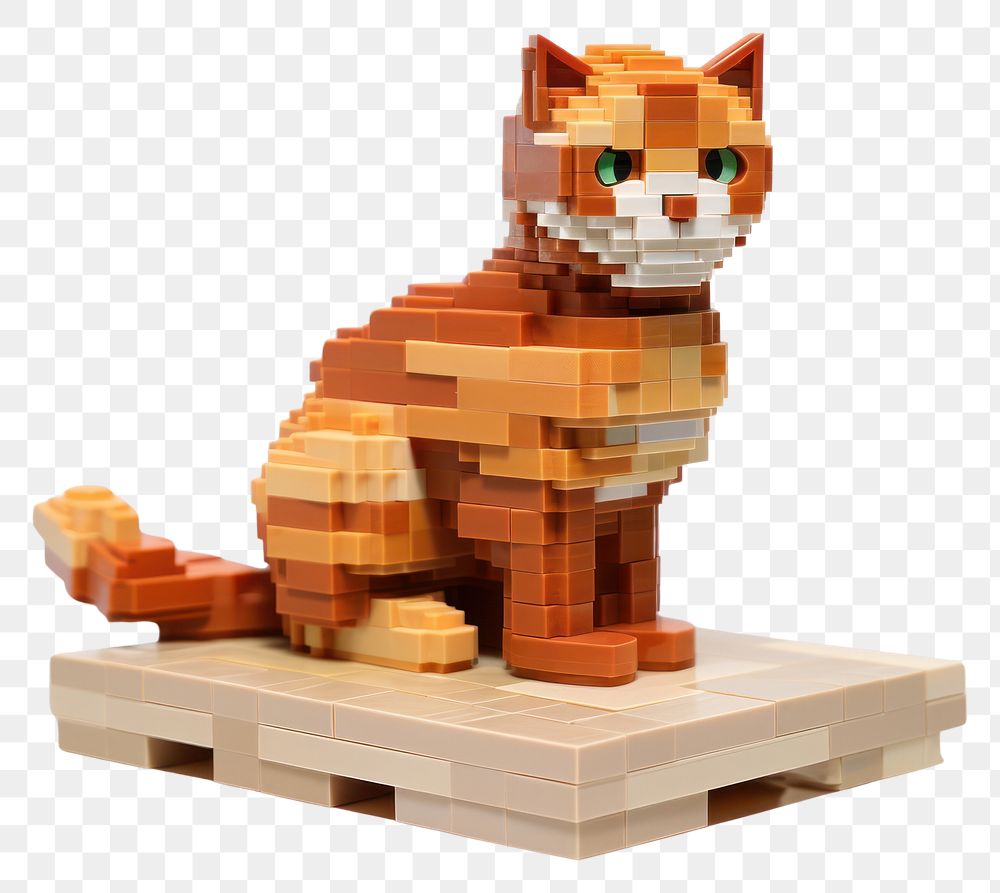PNG Cat bricks toy mammal animal pet.