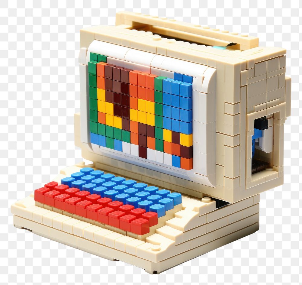 PNG Computer bricks toy white background technology block.