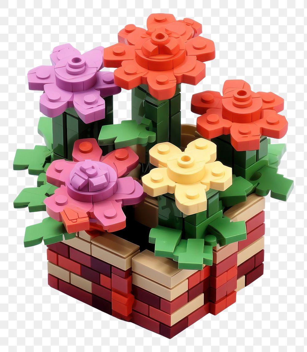 PNG Flower bricks toy art white background creativity.
