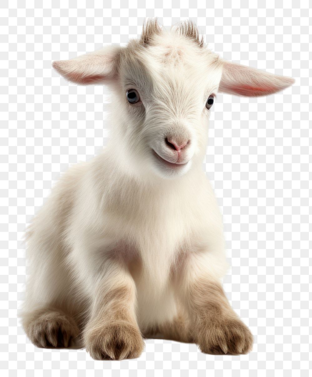 PNG Baby goat sitting livestock mammal animal.