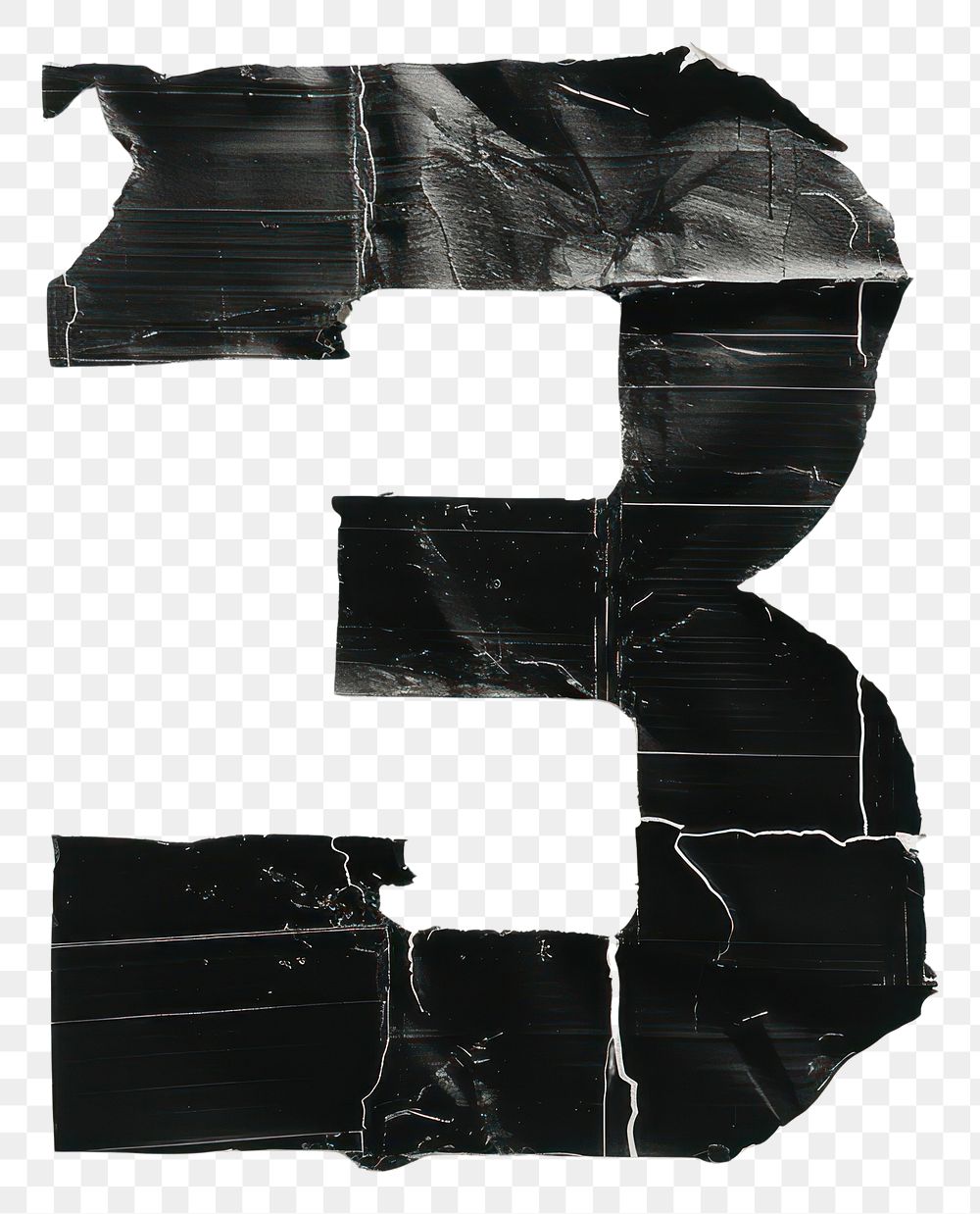 PNG Tape letters number 3 black wall architecture.