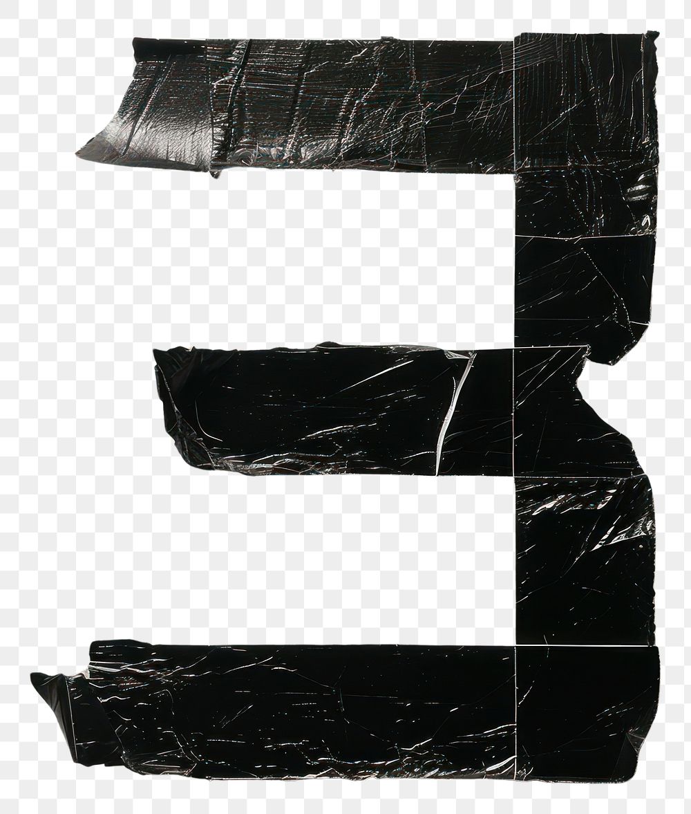PNG Tape letters number 3 black creativity cracked.