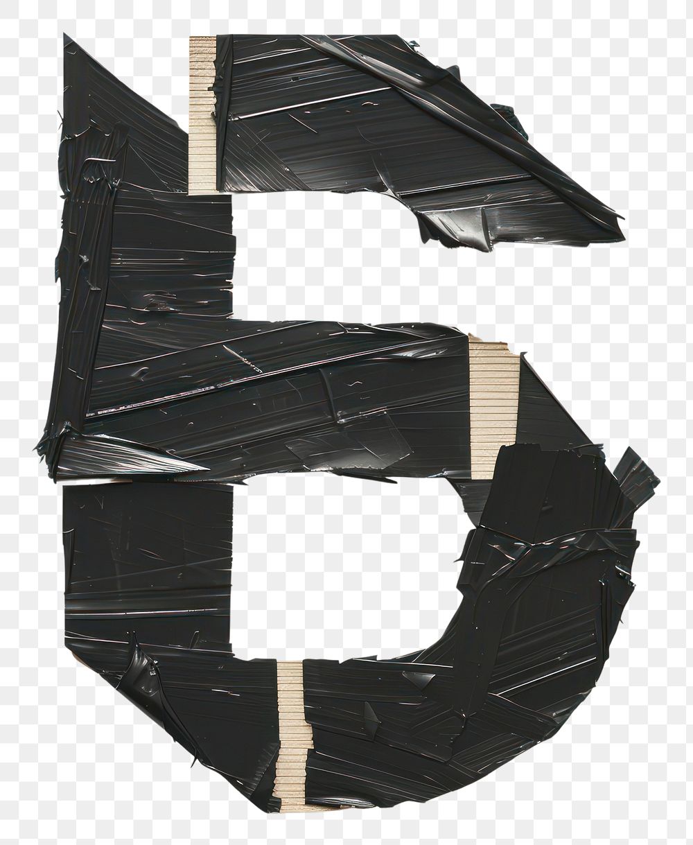 PNG Tape letters number 6 black art white background.