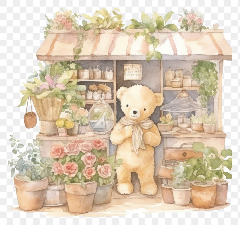 PNG  Teddy bear flower plant cute.