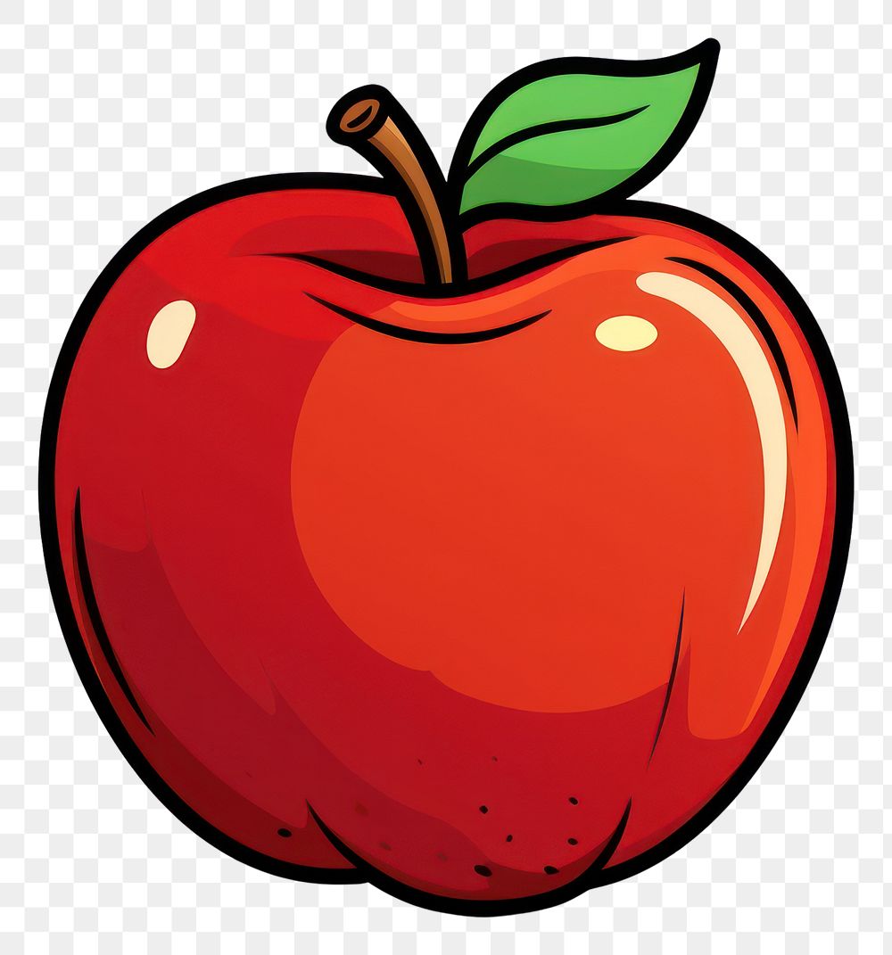 PNG Apple cartoon fruit plant.