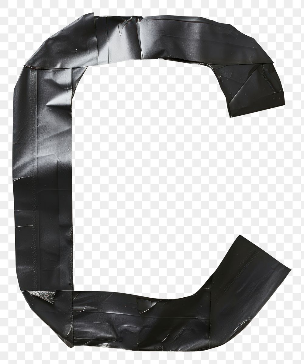 PNG Tape letters C black art white background.