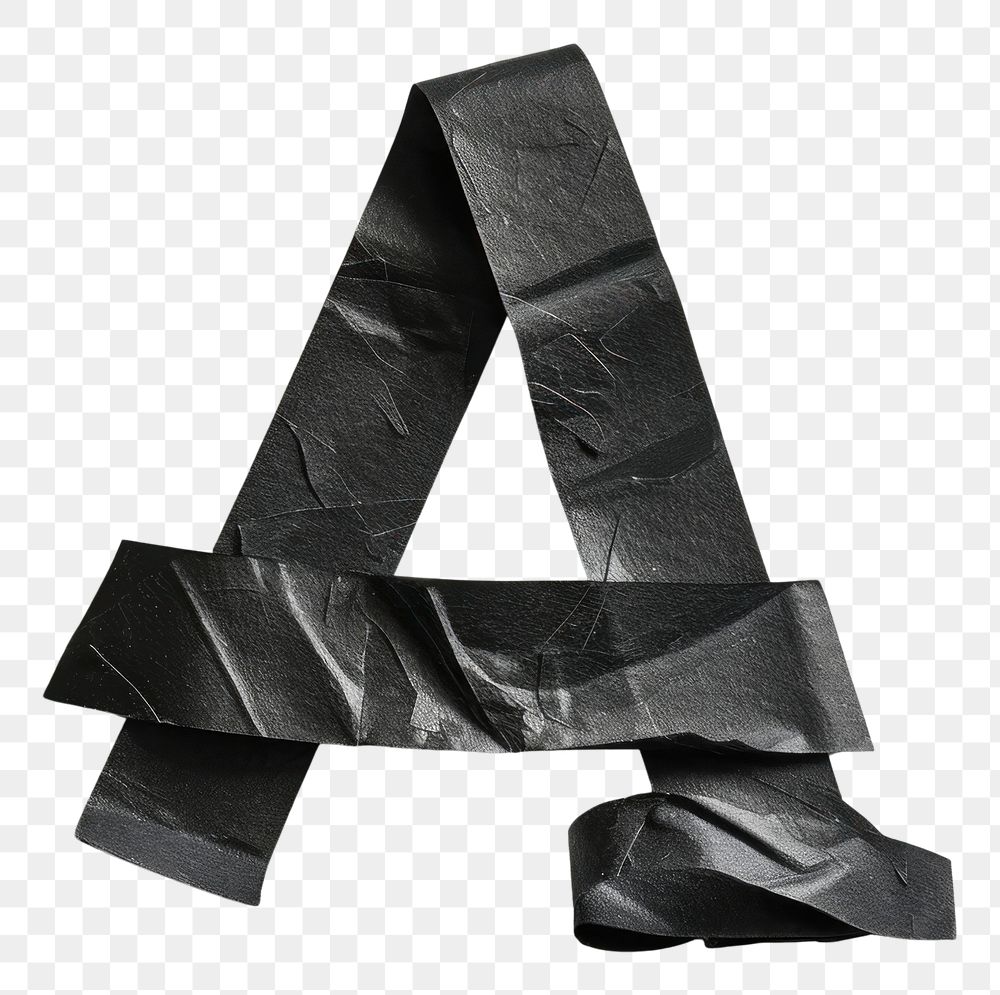 PNG Tape letters A origami black paper.