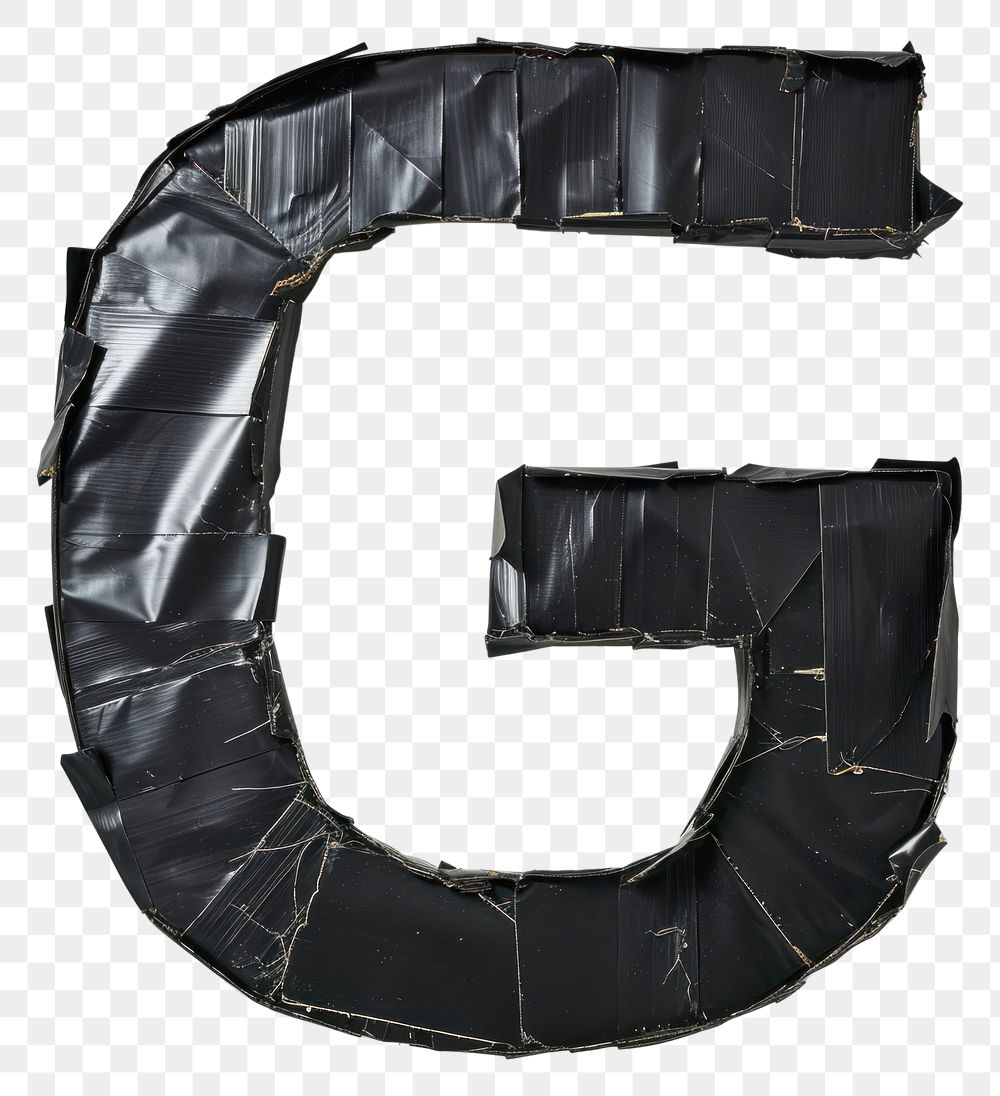 PNG Tape letters G number black white background.