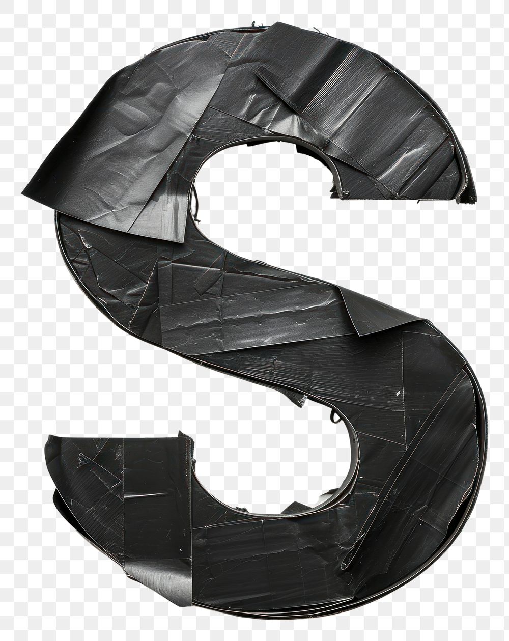 PNG Tape letters S black pattern circle.