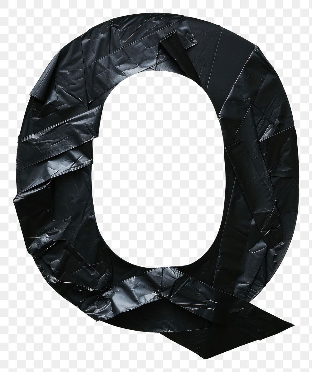 PNG Tape letters Q black art circle.