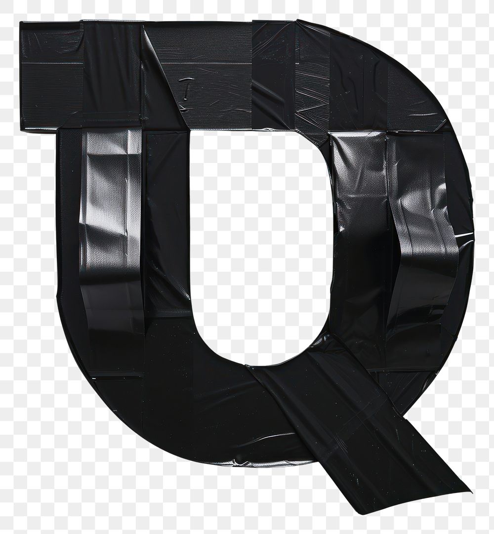 PNG Tape letters Q number black text.