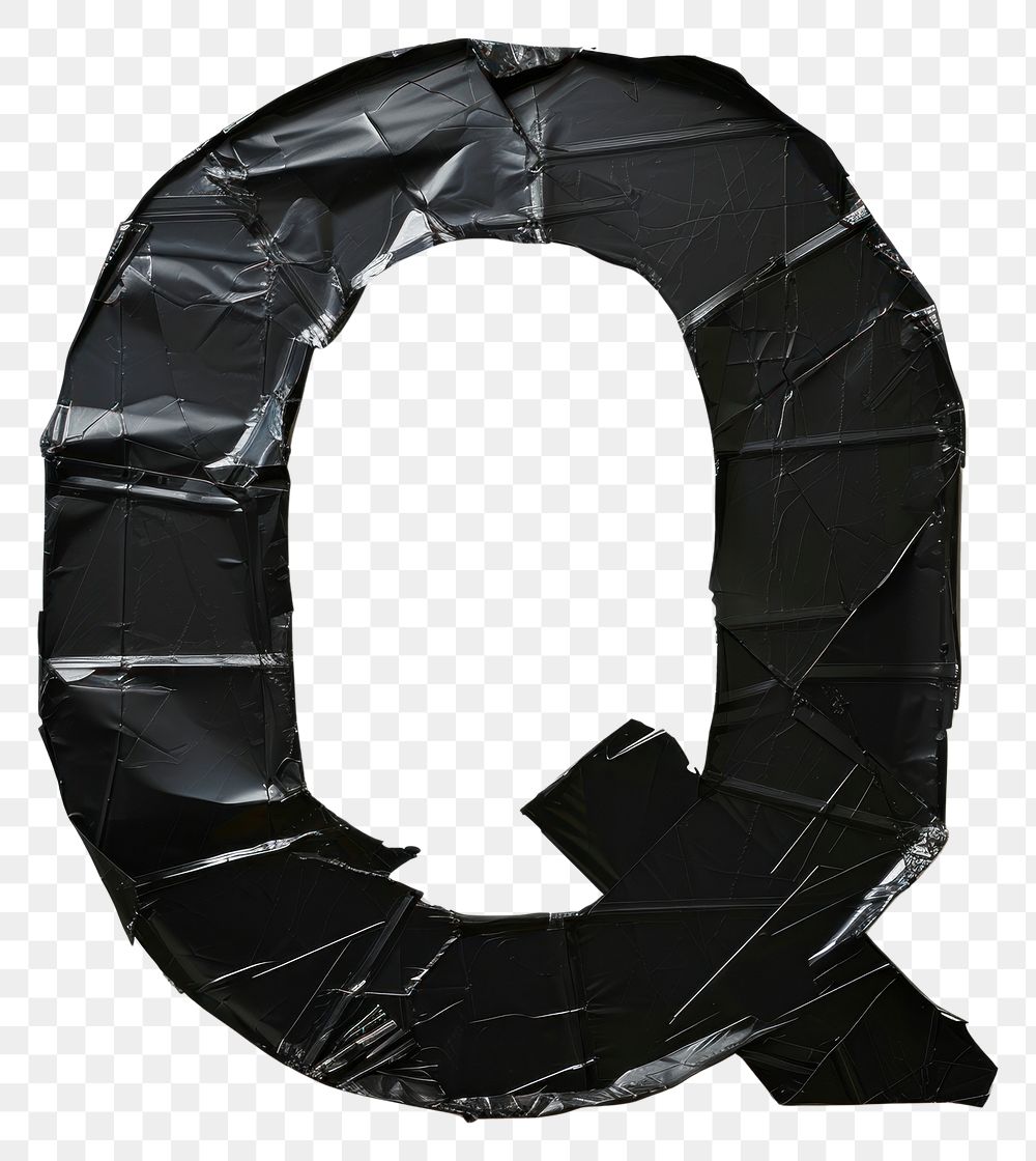 PNG Tape letters Q black clothing pattern.