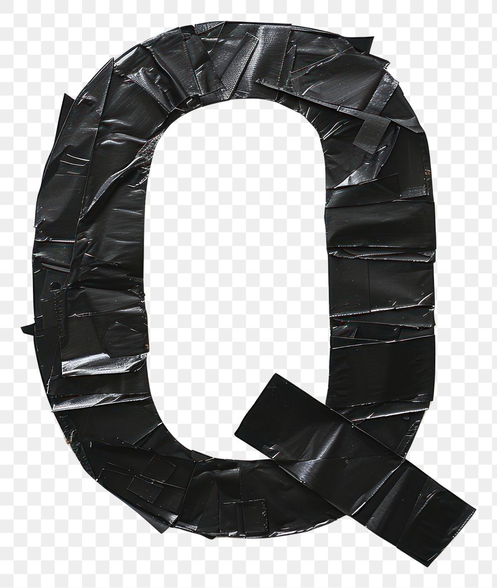 PNG Tape letters Q black circle shape.