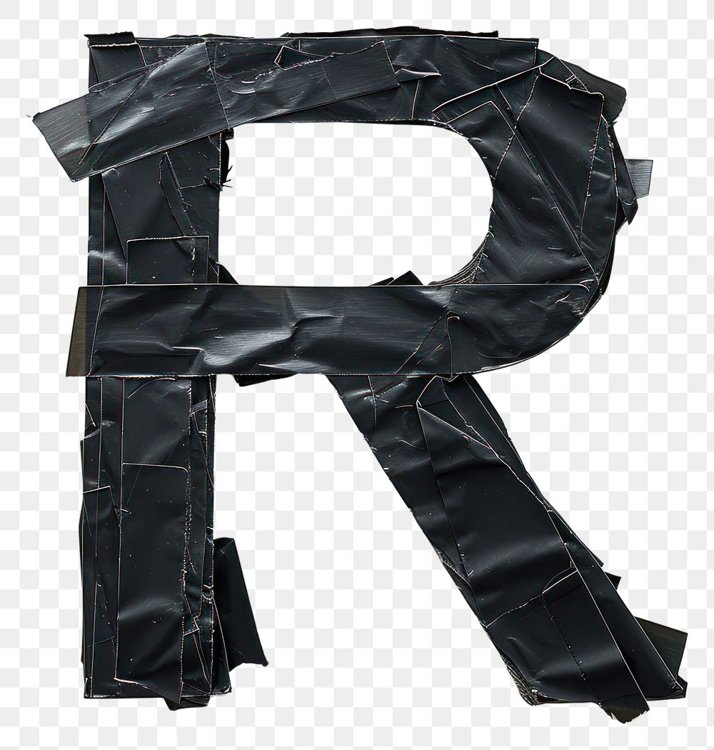 PNG Tape letters R black text 