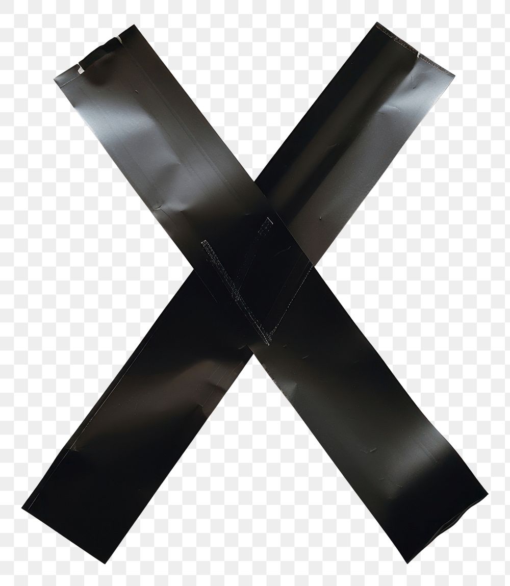 PNG Tape letters X black white background aluminium.