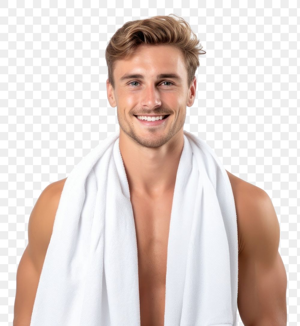 PNG Young strong sporty towel portrait sports.