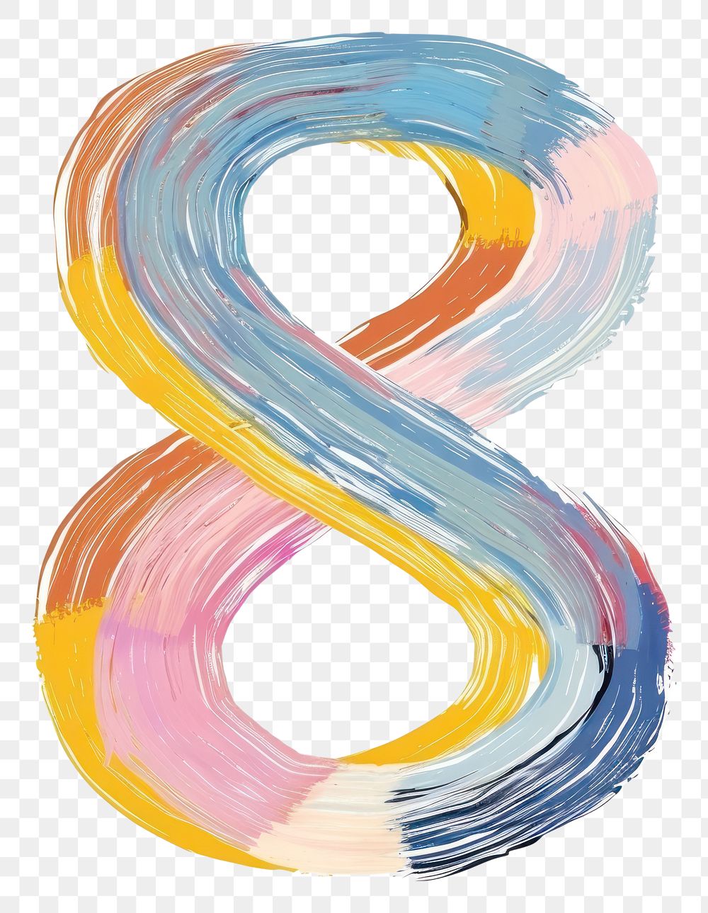 PNG Cute number letter 8 art abstract alphabet.