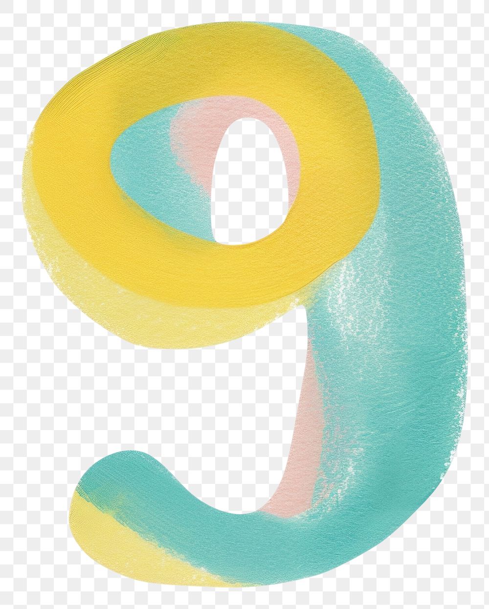 PNG Cute number letter 9 text white background creativity.