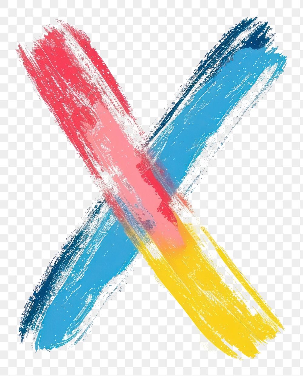 PNG Cute letter X painting brush art.