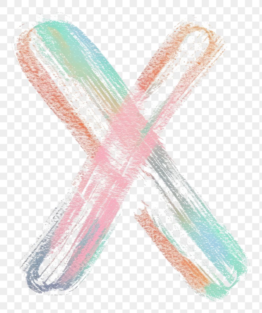 PNG Cute letter X abstract drawing sketch.
