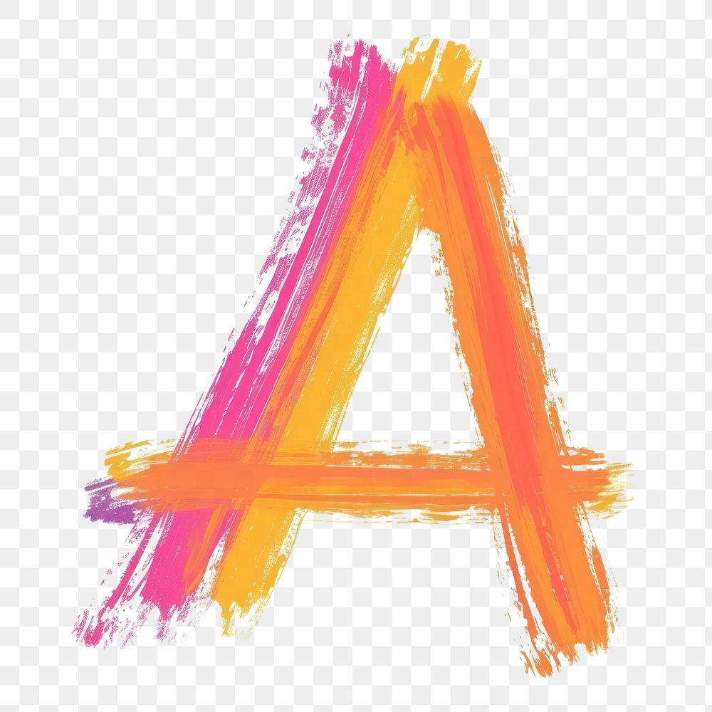 PNG Cute letter A abstract text art.