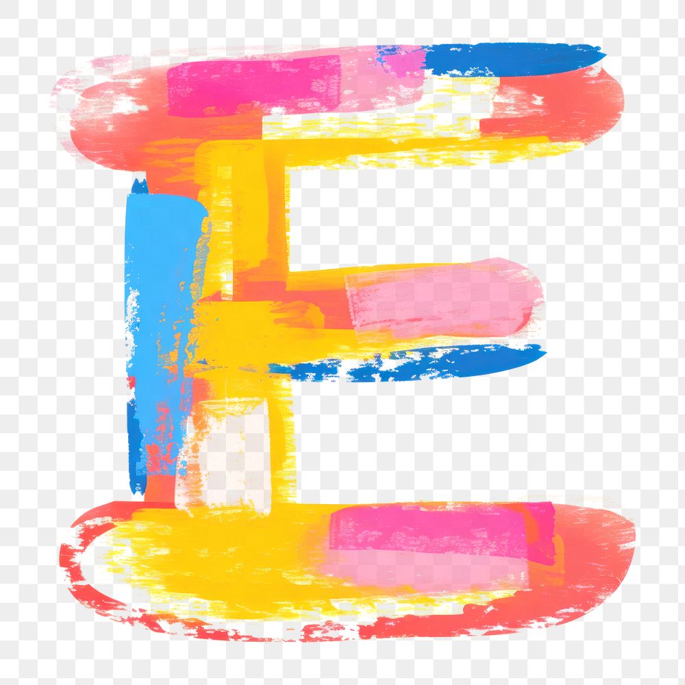 PNG Cute letter E text abstract art.