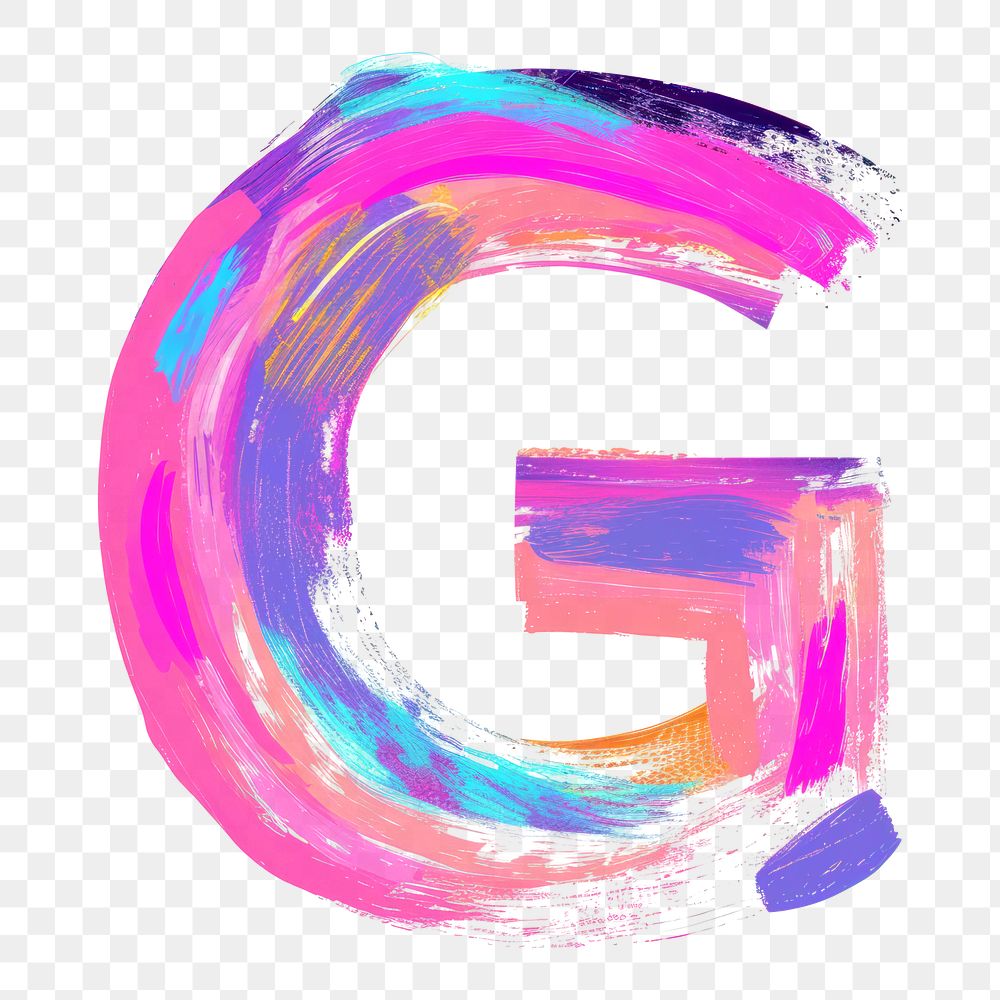 PNG Cute letter G text abstract purple.