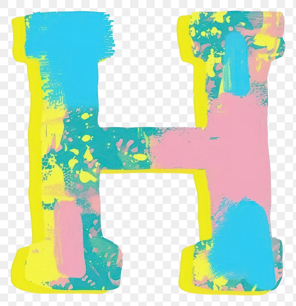 PNG Cute letter H text number art.