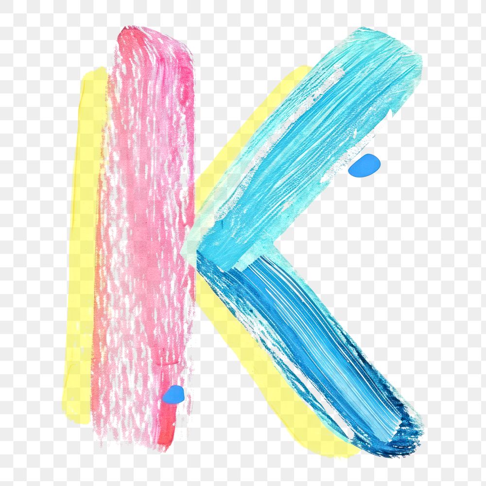 PNG Cute letter K abstract painting brush.