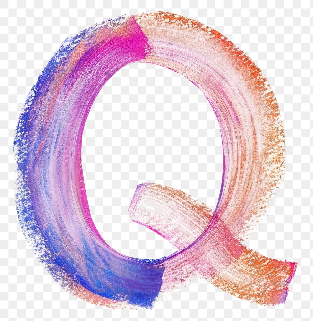 PNG Cute letter Q text purple art.