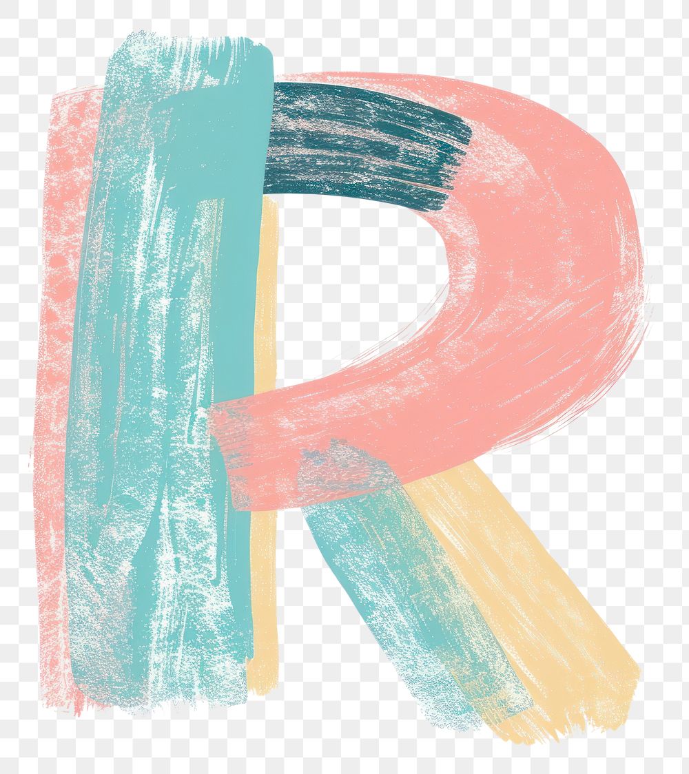 PNG Cute letter R text art white background.