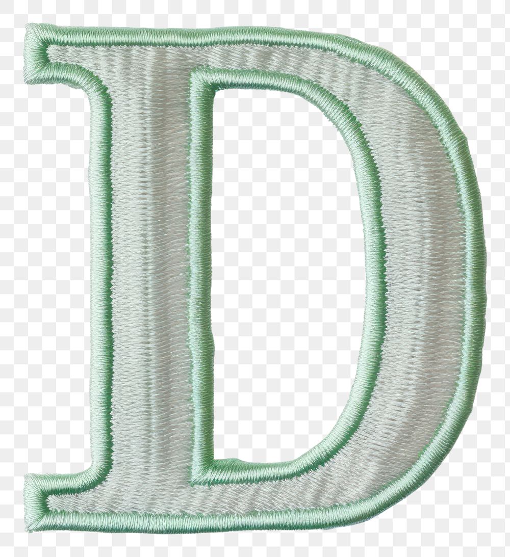 PNG Patch letter D text white background textile.