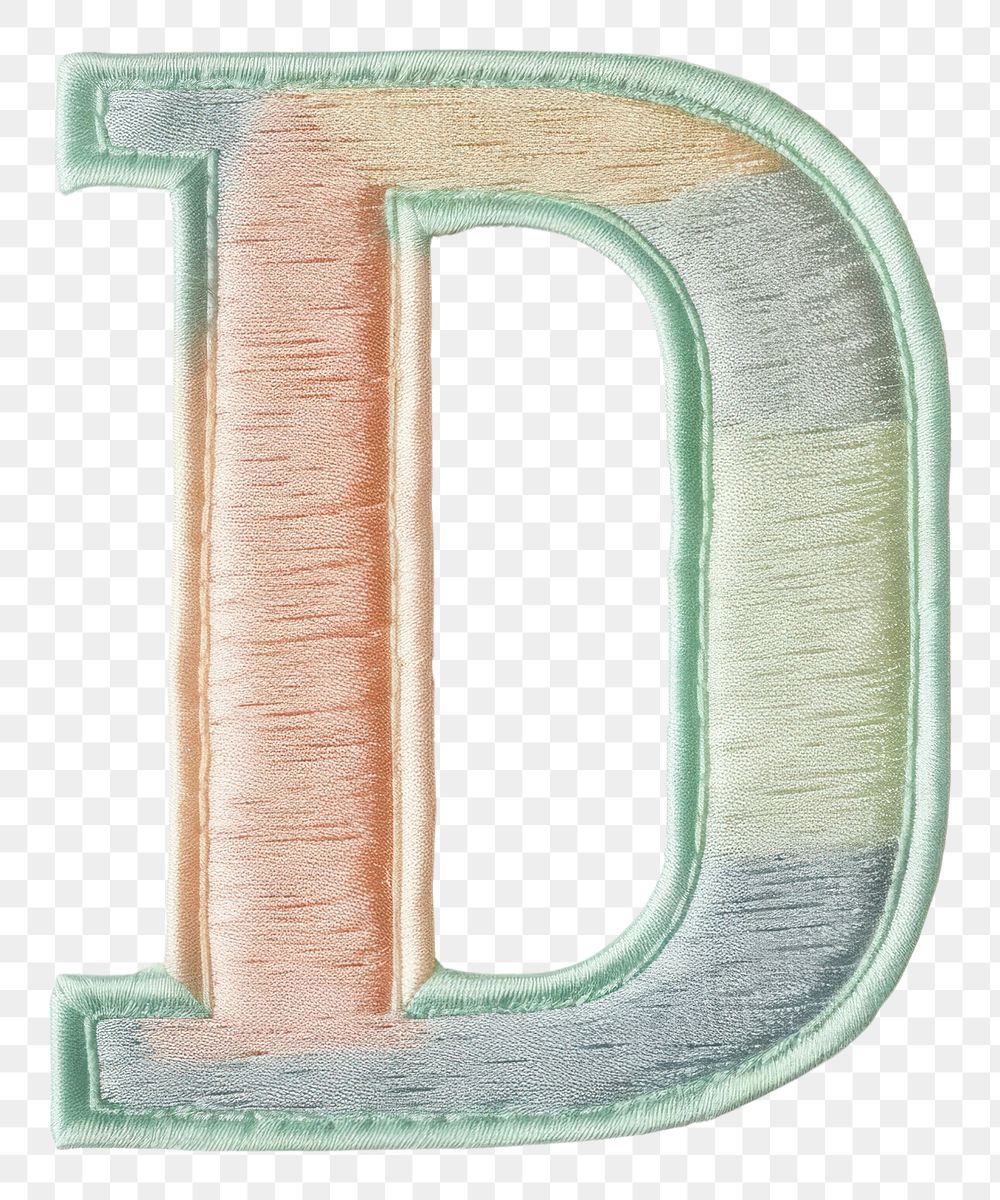 PNG Patch letter D white background textile pattern.