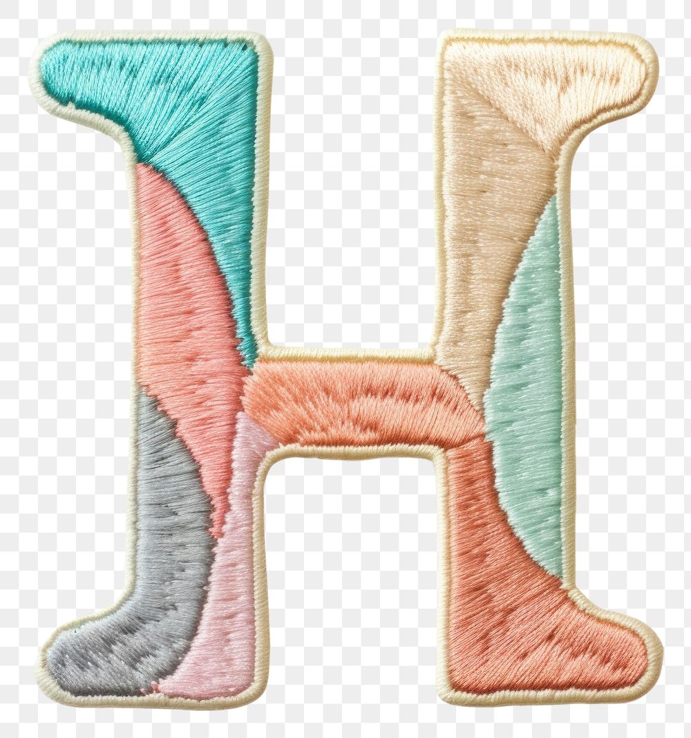 PNG Patch letter H pattern art white background.