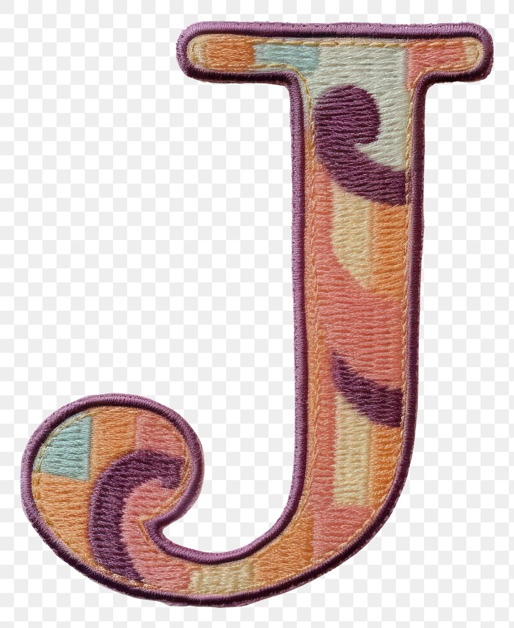 PNG Patch letter J pattern text white background.