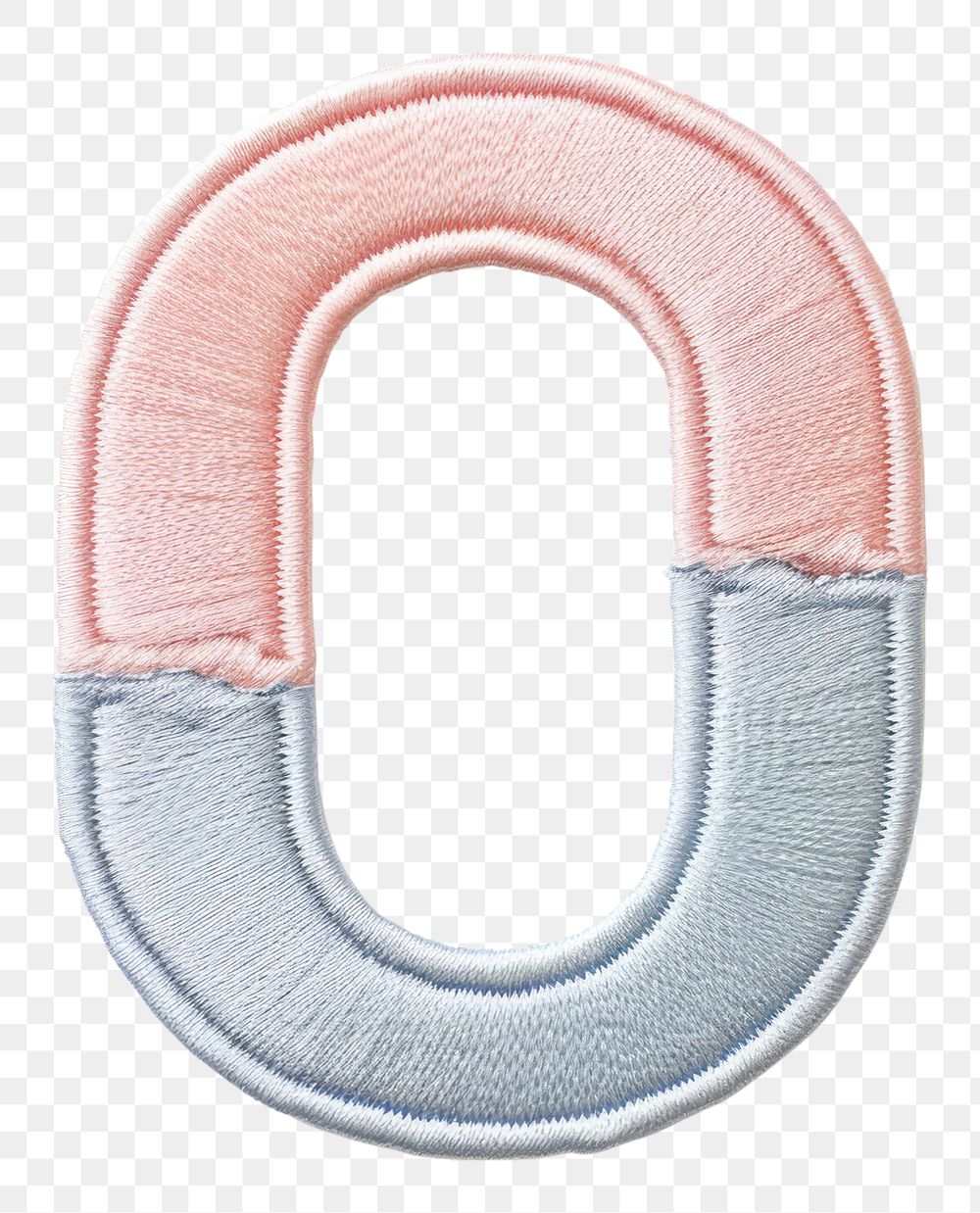 PNG Patch letter O white background horseshoe circle.