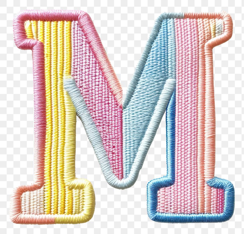 PNG Patch letter M pattern white background accessories.