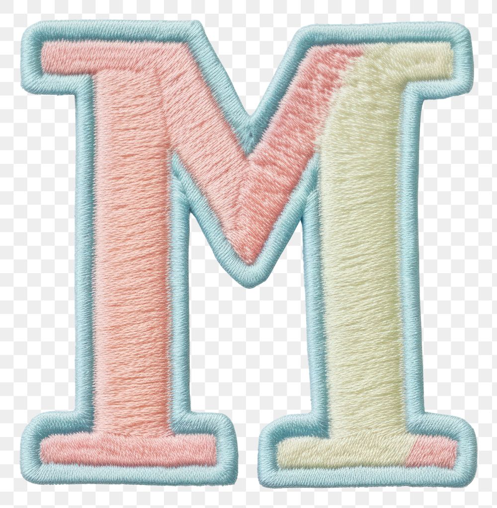 PNG Patch letter M text white background alphabet.