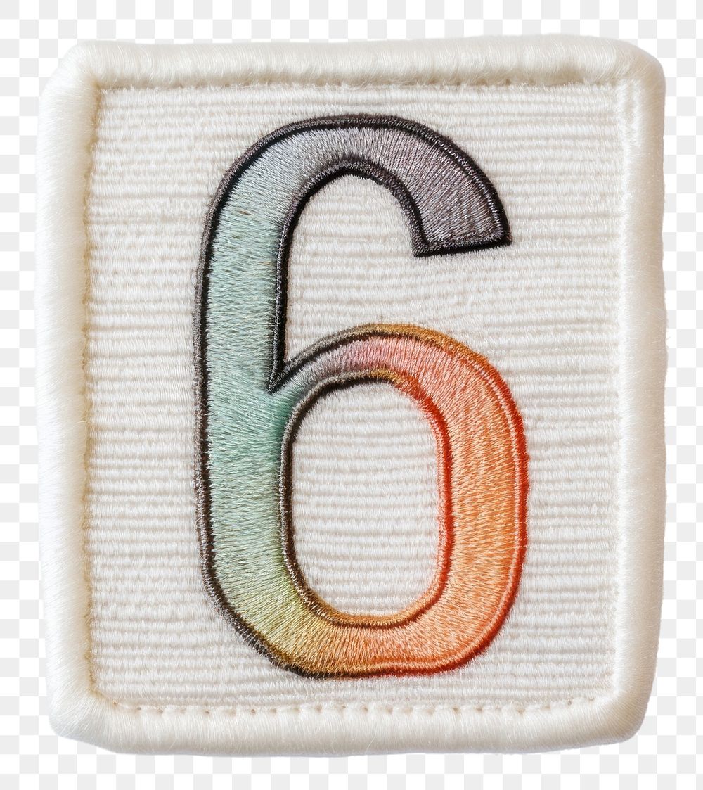PNG Patch letter number 6 white background accessories creativity.