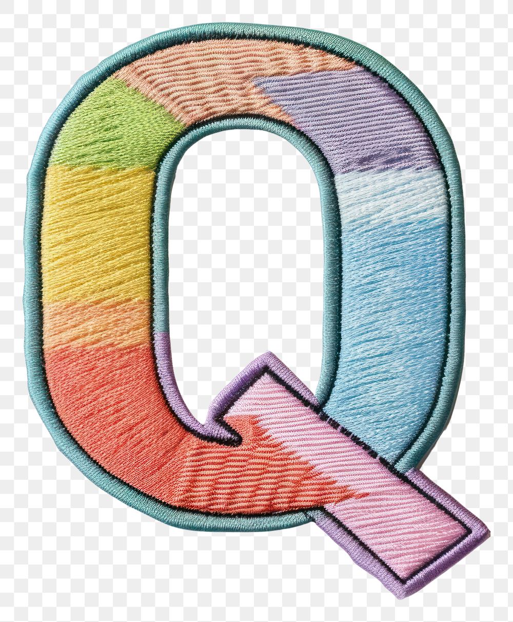 PNG Patch letter Q number text white background.