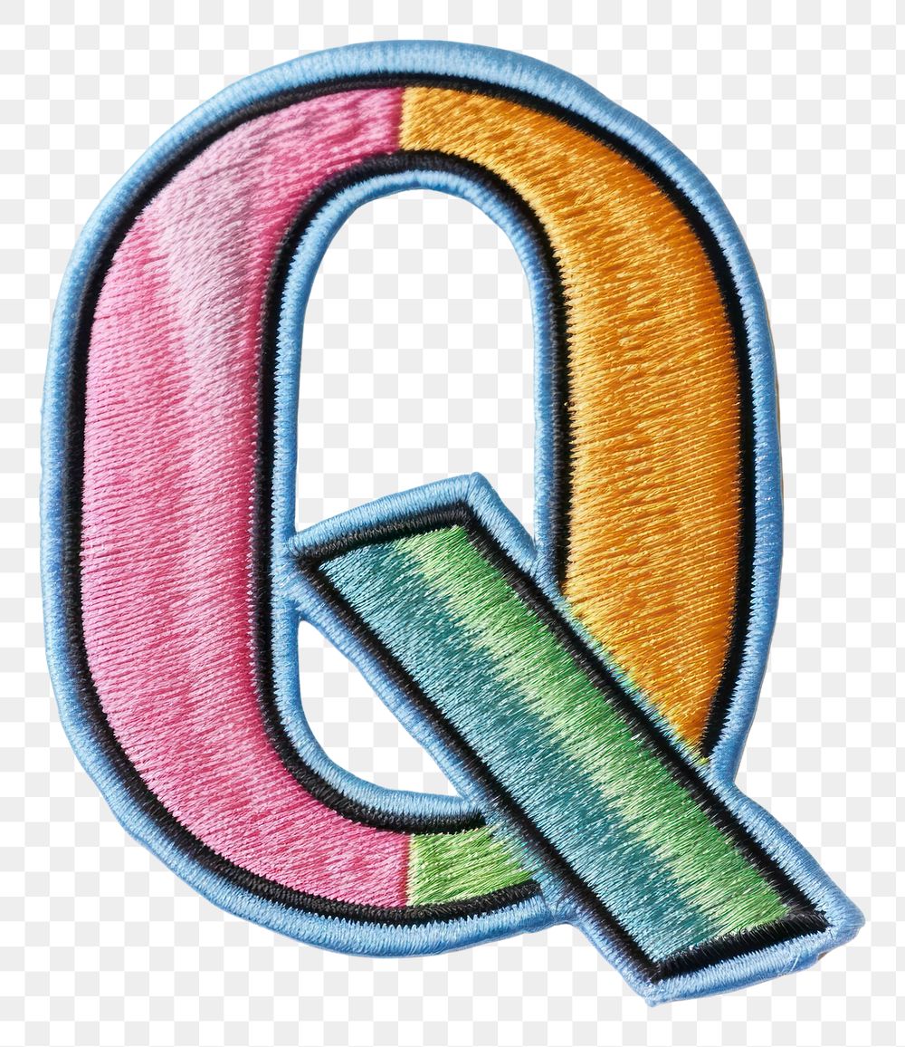 PNG Patch letter Q number text logo.