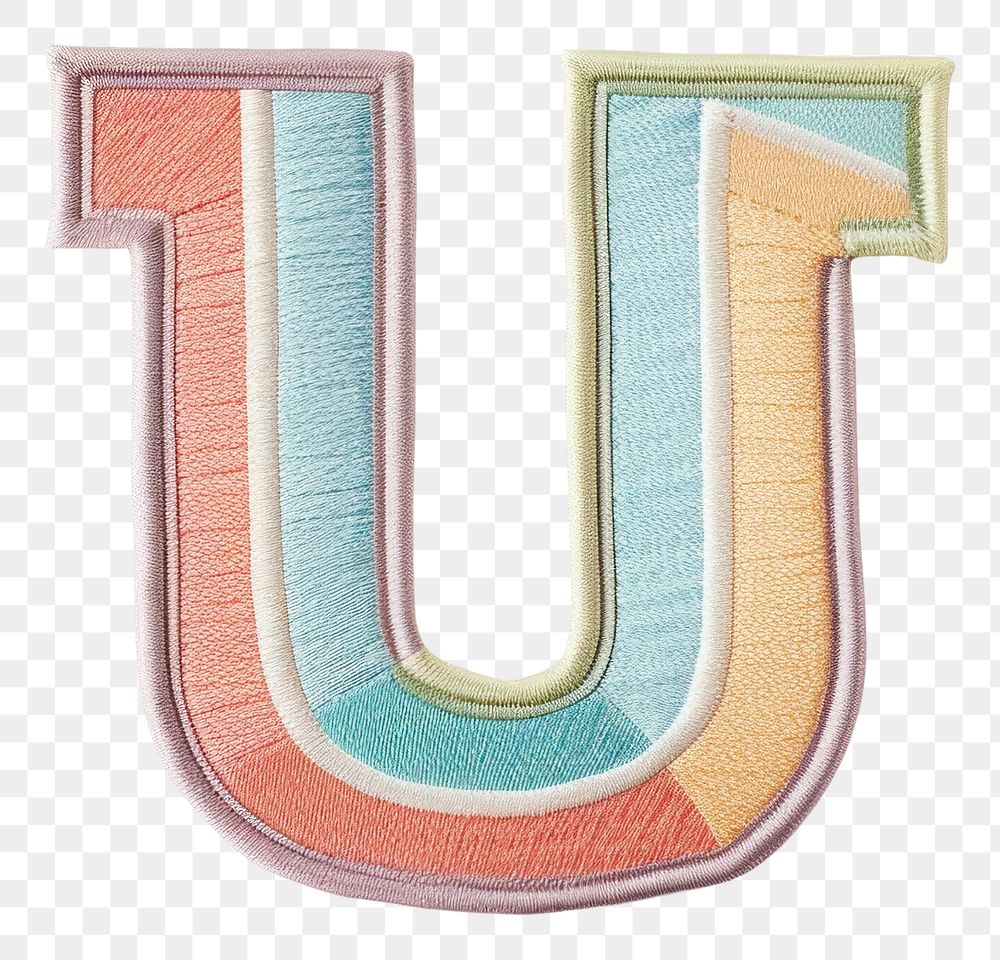 PNG Patch letter U text white background creativity.