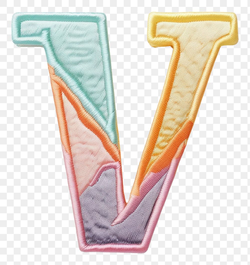 PNG Patch letter V white background creativity pattern.