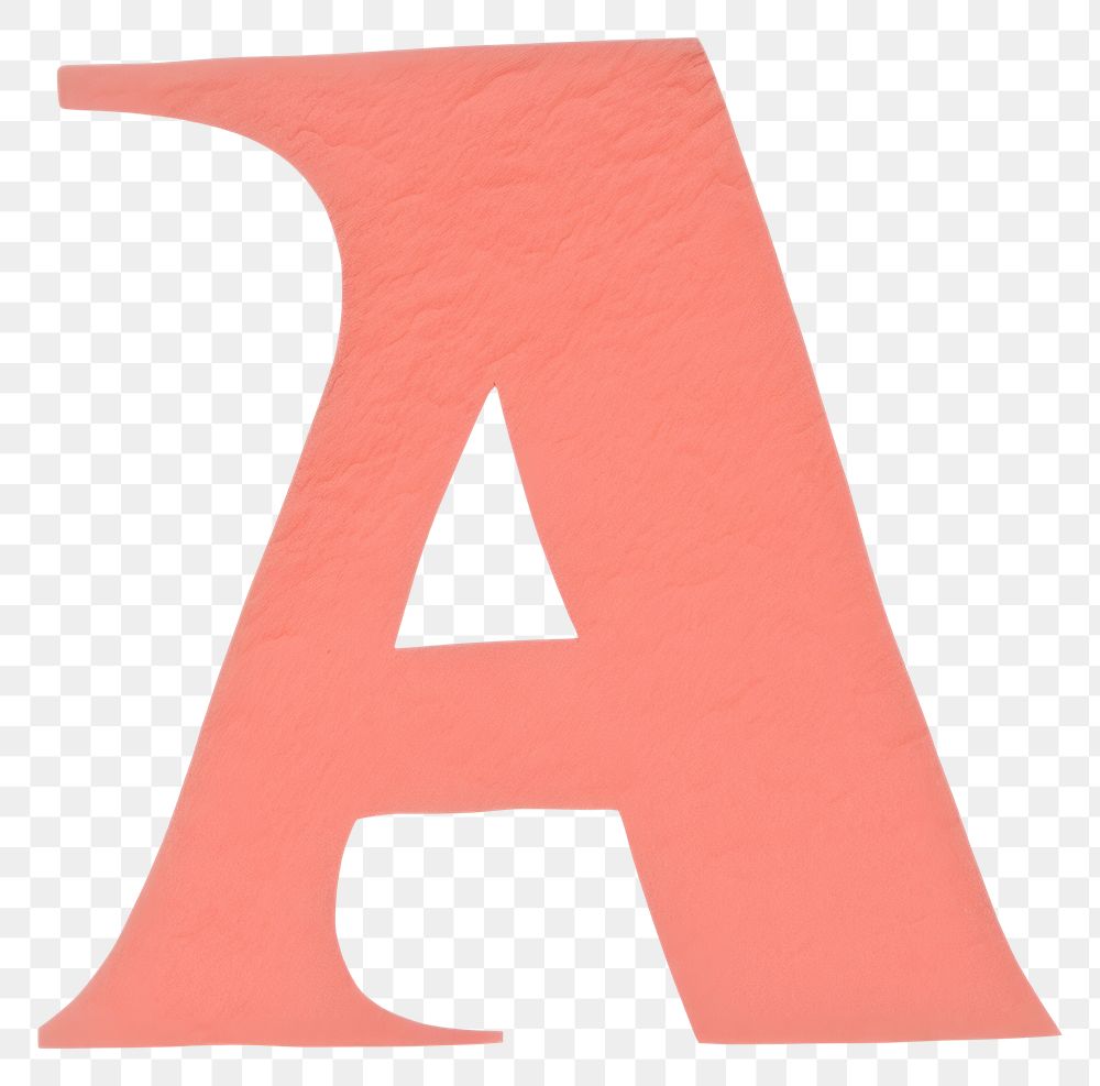 PNG Letter A cut paper text number logo.